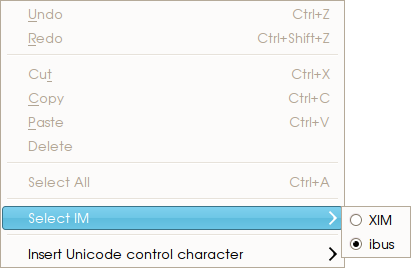 Selecting an input method in Qt.